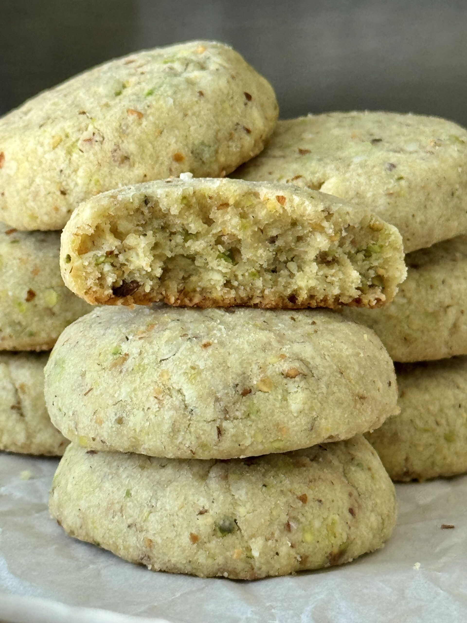 Pistachio Almond Shortbread Cookies